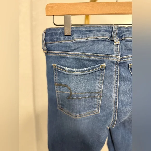 American Eagle Jegging Jeans Size 6 Regular Medium Wash Stretch Skinny Fit - Picture 9 of 12